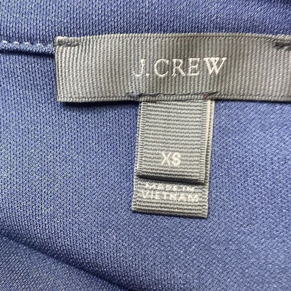 J Crew Navy Blue Belted Long Sleeve/Tab Sleeve Button Down Shirt Dress XS - Picture 5 of 6